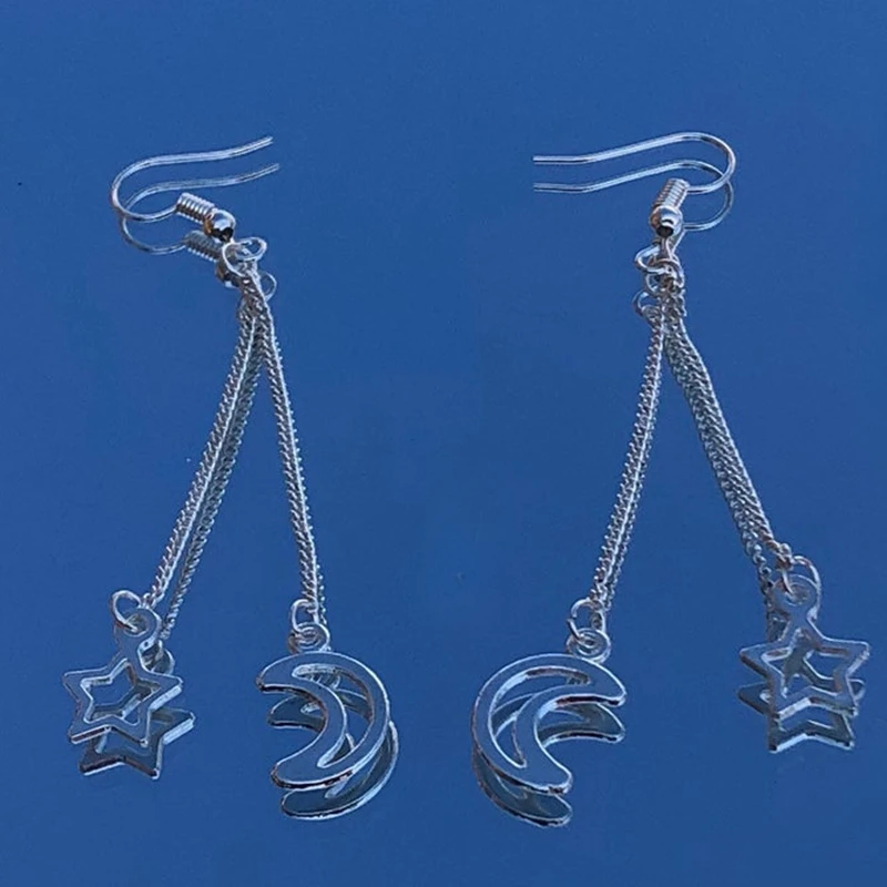 New Star Earrings Moon Goddess Earrings Stars Children's Gifts Witchcraft Gifts Modern Witch Necklace Stars Charm Earrings - Image 3