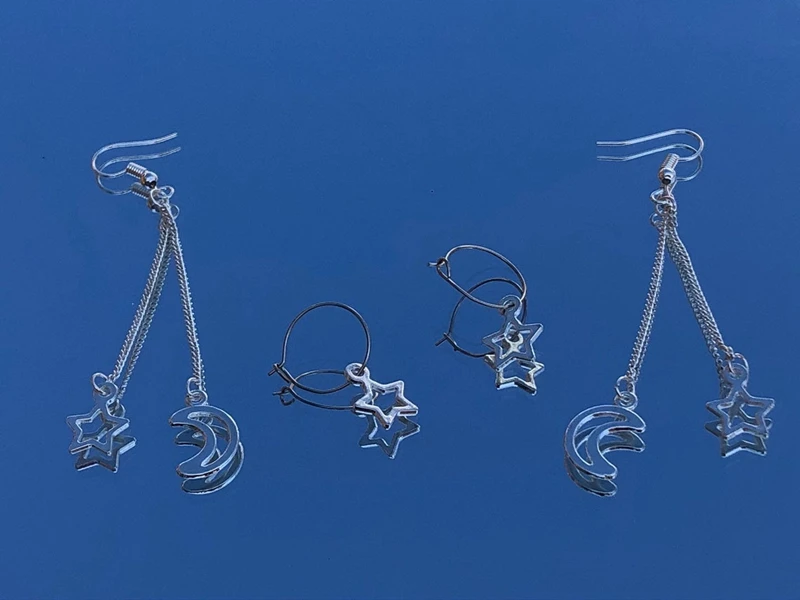 New Star Earrings Moon Goddess Earrings Stars Children's Gifts Witchcraft Gifts Modern Witch Necklace Stars Charm Earrings - Image 2
