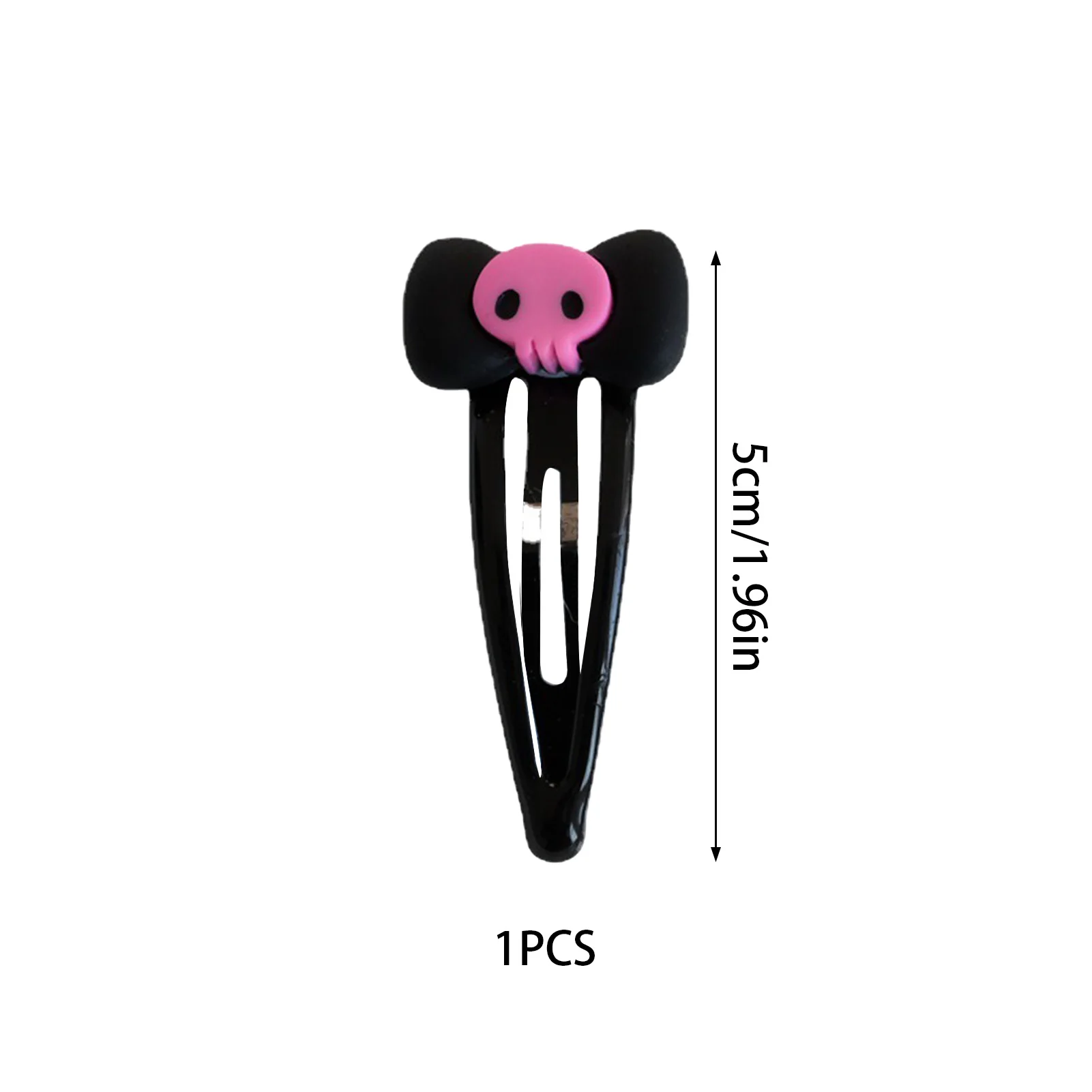 1/2/5/10Pcs Gothic Pink Skull Hair Clip - Black Bowknot BB Clip, Punk Hair Accessories for Women Girls Happy Halloween Party - Image 6