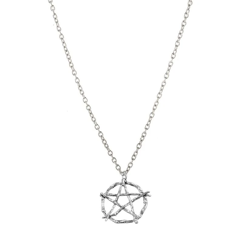 Punk Round Star Necklace Unique Amulet Pendant Clavicle Chain Witchcraft Amulet Choker Jewelry Gift for Women Teen - Image 2