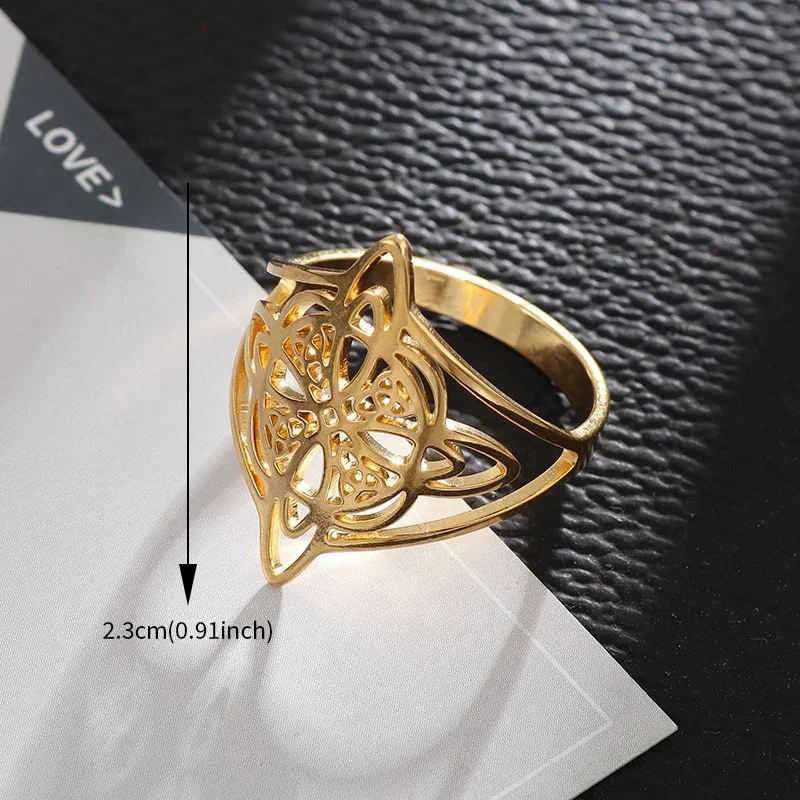 Stainless Steel Witchcraft Witch's Knot Ring Women's Supernatural Magic Lucky Jewelry Gift - Image 5