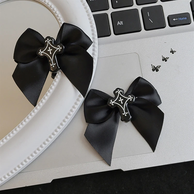 Halloween Black Bowknot Cross Hairpin Y2k Lolita Gothic Fashion Punk Hair Clips Party Hair Accessories Decoration Gifts - Image 5