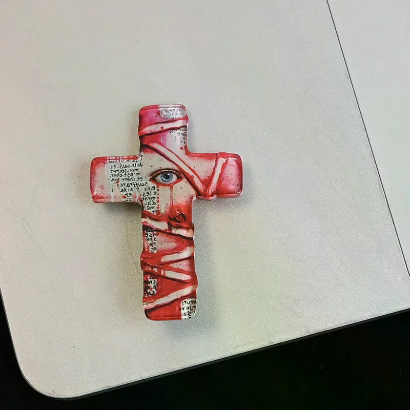 Gothic Punk Cross Hair Clip Subculture Y2k Horror Bloodstain Hairpin Rock Fashion Acrylic Headwear Hair Accessory - Image 4