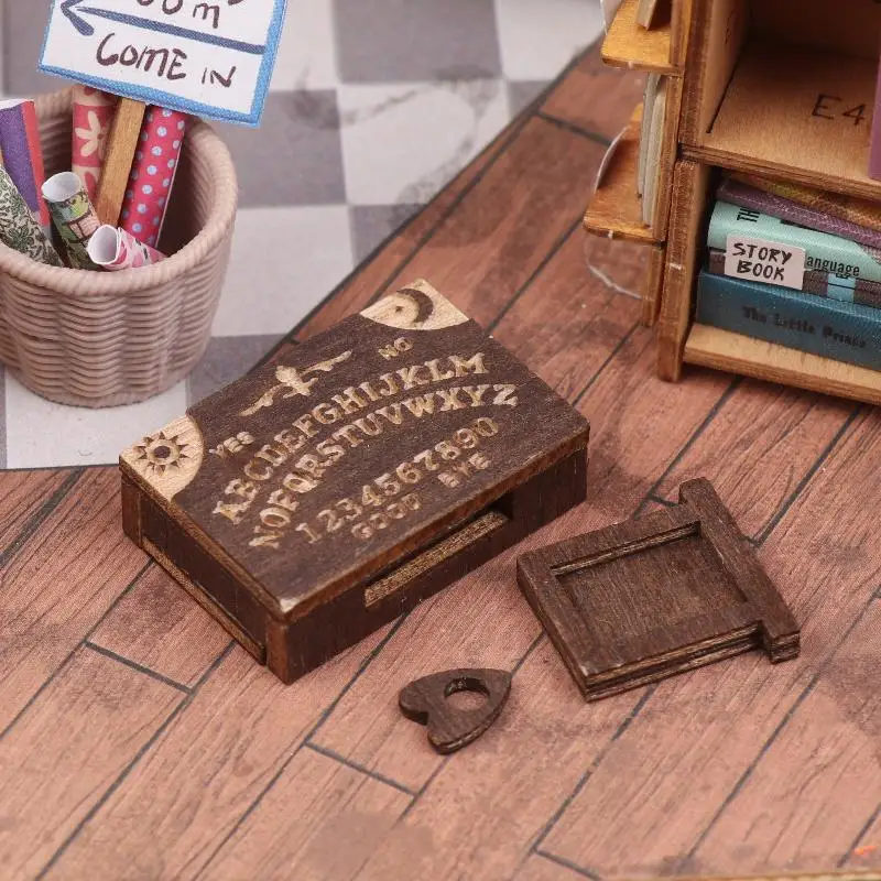 Retro Mini Wooden Ouija Board Micro Landscape Scene Drawer Desktop Decor Witchcraft Room Props for Spiritual Gift Ideas - Image 4