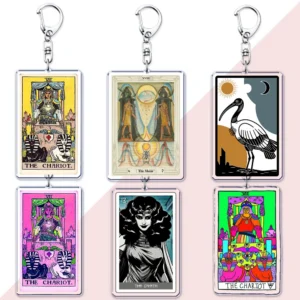 Vintage Ancient Witchcraft Egyptian Tarot Keychains Occult Mythology Keyrings Jewelry Magic Witch Fans Friends Gifts