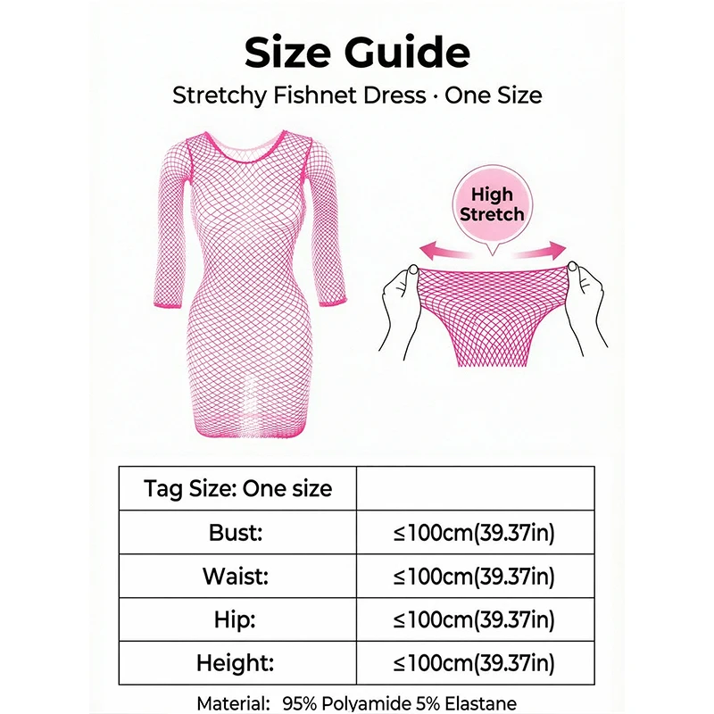 1 pc Sexy Fishnet Long Sleeve See Through Top Women Halloween Beach Cover Up Swimwear Y2K (No Bikini) - Image 3