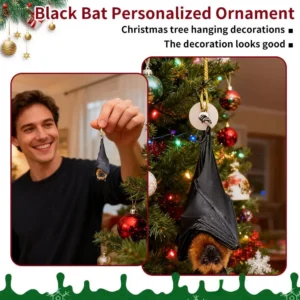 Bat Christmas Personalized Ornament Realistic Bat Decor Gothic Retro Dark Hanging Pendant Car Interior Decoration DIYDecoration