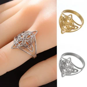 Stainless Steel Witchcraft Witch's Knot Ring Women's Supernatural Magic Lucky Jewelry Gift