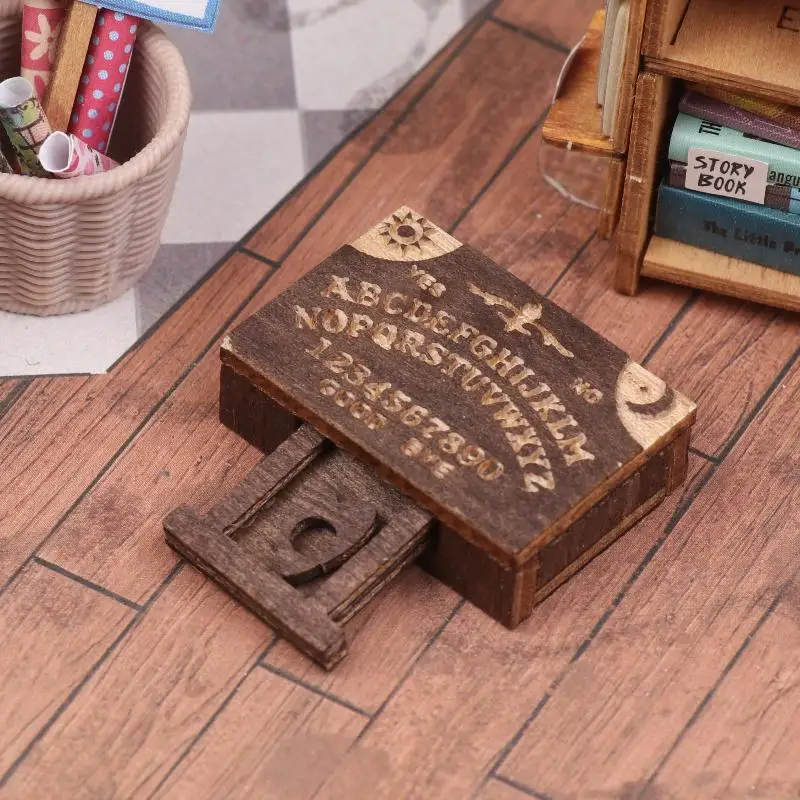 Retro Mini Wooden Ouija Board Micro Landscape Scene Drawer Desktop Decor Witchcraft Room Props for Spiritual Gift Ideas - Image 3
