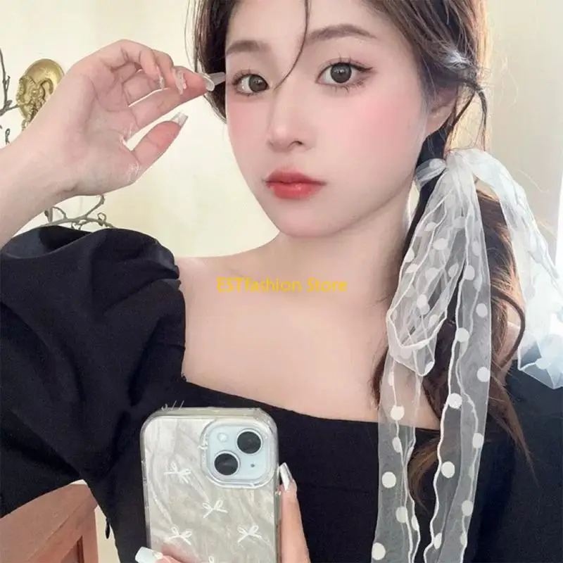 Y5GC Lace Choker Scarf for Women Chain Collar Mesh Nightclub Party Raves Costume Balletcore Trend Choker - Image 5