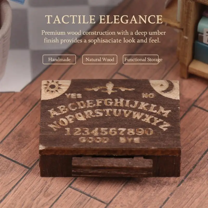 Retro Mini Wooden Ouija Board Micro Landscape Scene Drawer Desktop Decor Witchcraft Room Props for Spiritual Gift Ideas