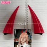 Chainsaw Man Power Devil Horns Cosplay Prop Headpiece 13cm Red Collectible for Women Halloween Costume Accessory