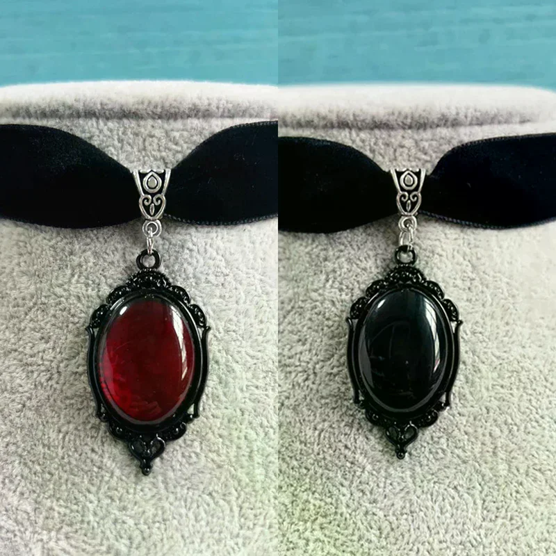 Gothic Vampire Cameo Pendant Choker Velvet Necklace For Women Fashion Witchcraft Jewelry Choker Gifts - Image 5