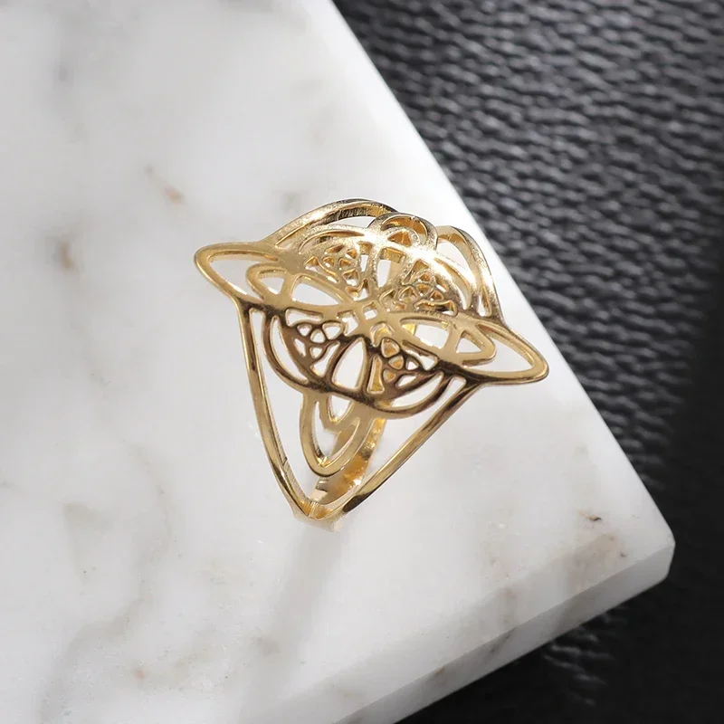 Stainless Steel Witchcraft Witch's Knot Ring Women's Supernatural Magic Lucky Jewelry Gift - Image 3