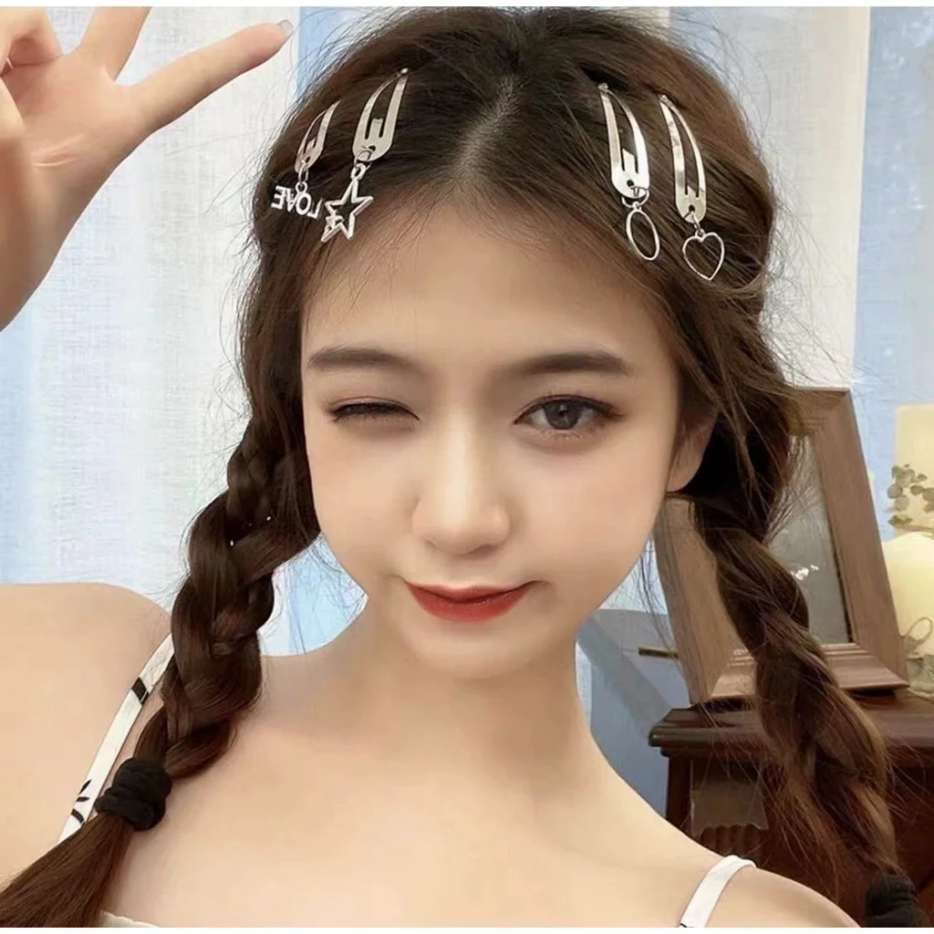2pcs Fashion Metal Heart Cross Pendant Hair Clip Women Hairpins Headwear Chic Round Barrette Gothic Girls Hair Accessories Gifts - Image 5
