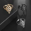 Women's Witchcraft Witch Knot Ring Stainless Steel Supernatural Opening Adjustable Ring Irish Celtic Knot Amulet Jewelry