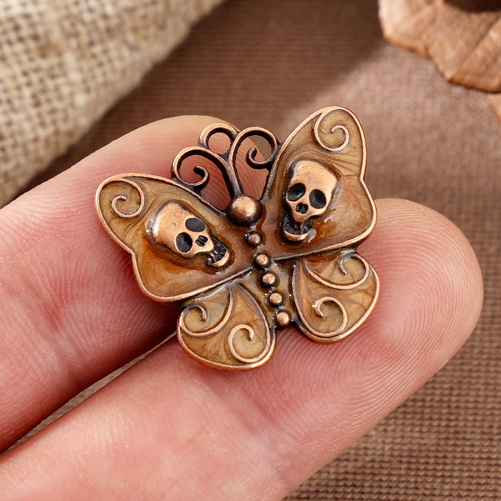 Gothic Skull Butterfly Enameling Pendants for Women Earrings Necklaces Pendants Charms Jewelry Making DIY Jewelry Accessories - Image 6
