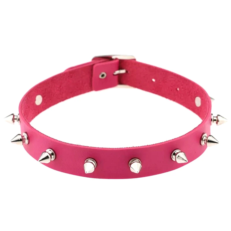 PU Leather Choker Necklace For Women Men Cool Punk Gothic Biker Collar Studded Rock Necklace Rave Jewelry - Image 5
