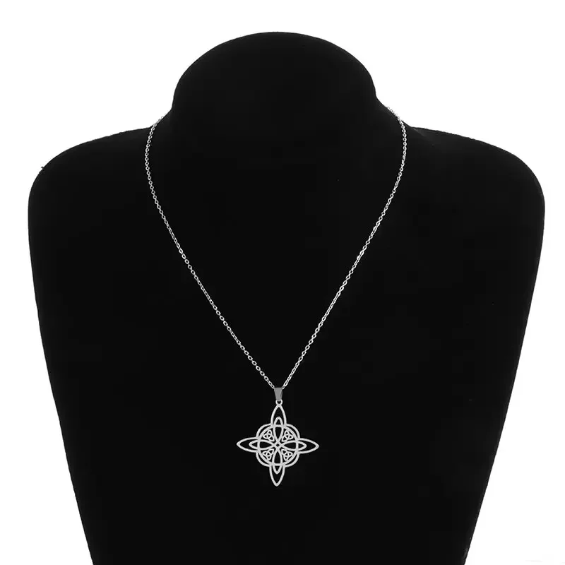 Fashion Charm Witch Knot Necklace Stainless Steel Irish Celtic Knot Pendant Witchcraft Amulet Magical Jewelry Gift for Girls - Image 4