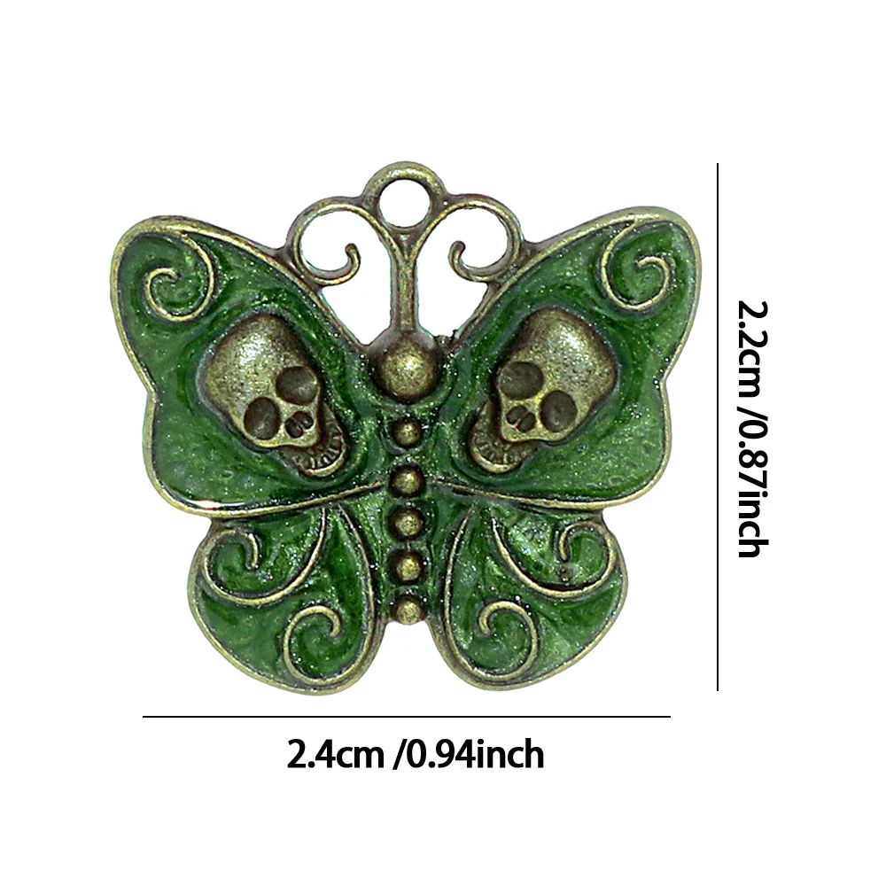 Gothic Skull Butterfly Enameling Pendants for Women Earrings Necklaces Pendants Charms Jewelry Making DIY Jewelry Accessories - Image 2