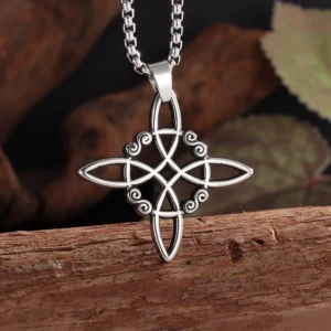 Irish Knot Witchcraft Witch's Knot Pendant Vintage Celtic Knot Amulet Necklace Men Women Protection Supernatural Jewelry