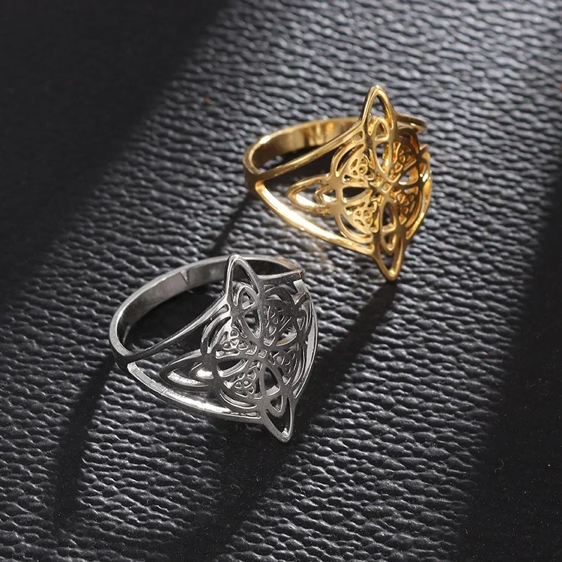 Stainless Steel Witchcraft Witch's Knot Ring Women's Supernatural Magic Lucky Jewelry Gift - Image 2