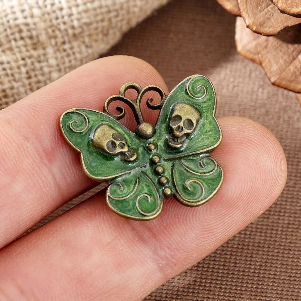 Gothic Skull Butterfly Enameling Pendants for Women Earrings Necklaces Pendants Charms Jewelry Making DIY Jewelry Accessories - Image 4