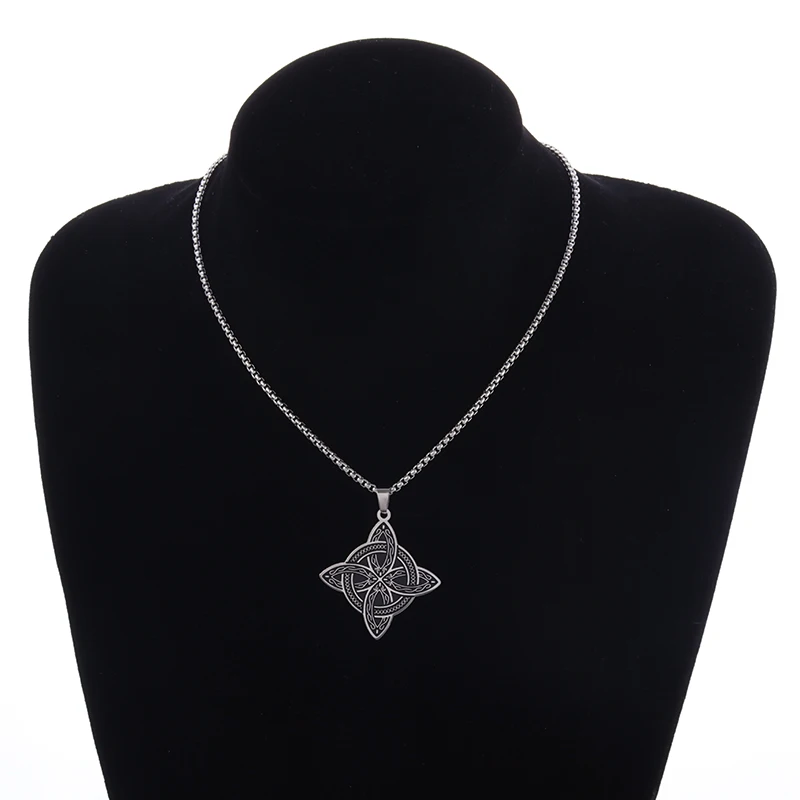 Stainless Steel Witchcraft Witch Knot Pendant Necklace Irish Celtic Knot Lucky Jewelry Anniversary Gift for Men and Women - Image 5