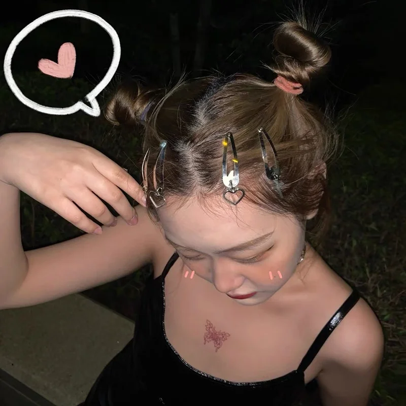 2pcs Fashion Metal Heart Cross Pendant Hair Clip Women Hairpins Headwear Chic Round Barrette Gothic Girls Hair Accessories Gifts - Image 6