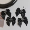 Halloween Black Bowknot Cross Hairpin Y2k Lolita Gothic Fashion Punk Hair Clips Party Hair Accessories Decoration Gifts