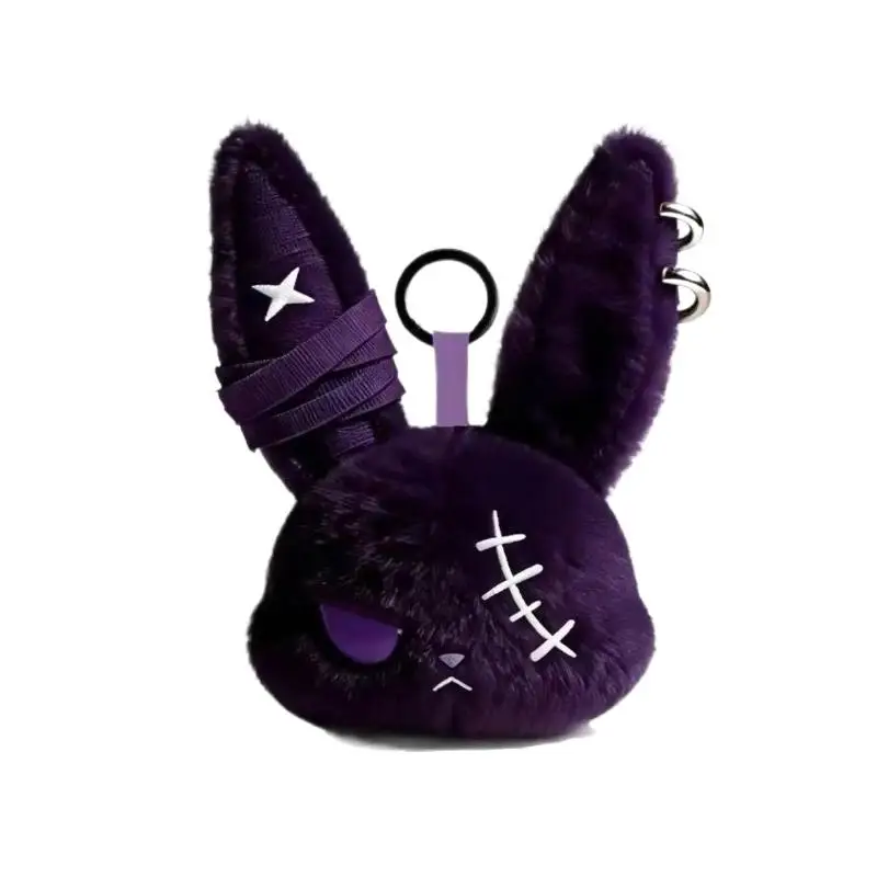 Gothic Dark Bunny Plush Keychain Bandage Wound Rabbit Doll Pendant Cute Backpack - Image 5