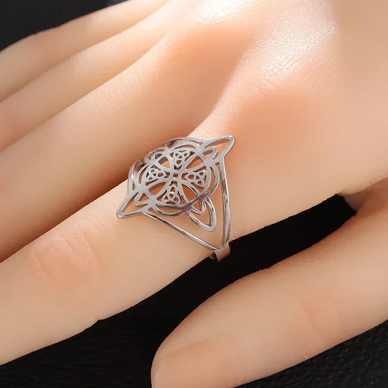 Stainless Steel Witchcraft Witch's Knot Ring Women's Supernatural Magic Lucky Jewelry Gift - Image 4