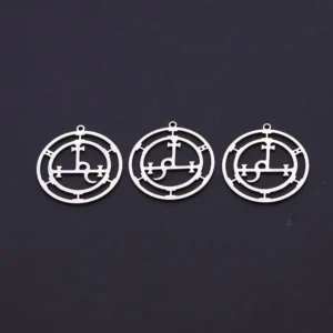 3PCS Gothic Stainless steel demon seal necklace Lilith mark Solomon magic pendant Satan men's jewelry Kabbalah occult amulet