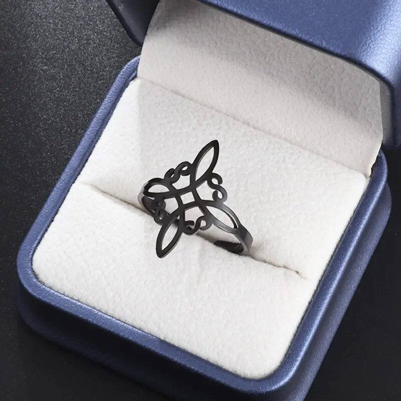 Women's Witchcraft Witch Knot Ring Stainless Steel Supernatural Opening Adjustable Ring Irish Celtic Knot Amulet Jewelry - Image 3