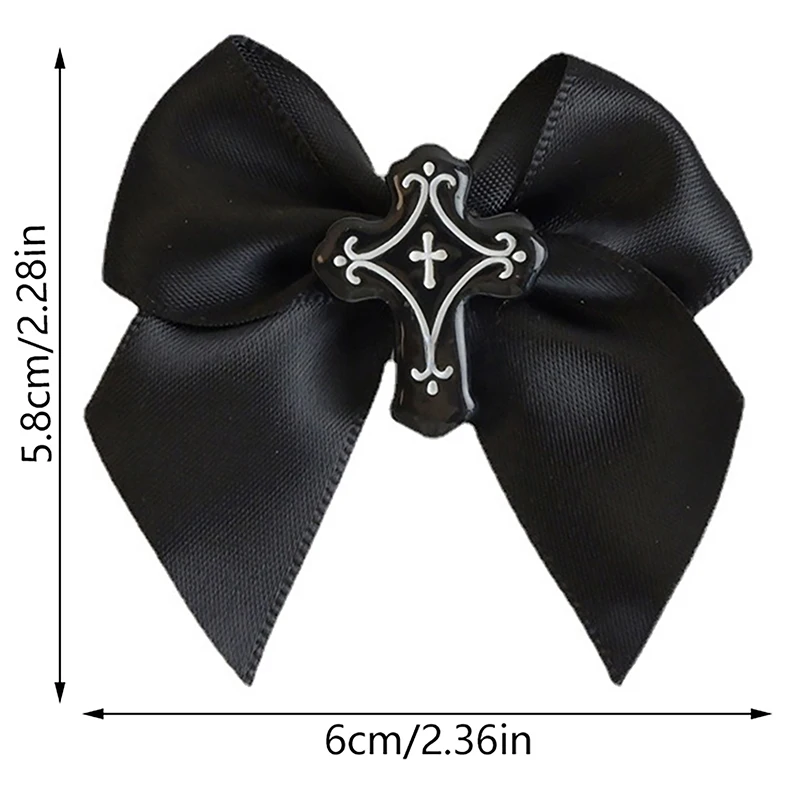 Halloween Black Bowknot Cross Hairpin Y2k Lolita Gothic Fashion Punk Hair Clips Party Hair Accessories Decoration Gifts - Image 6