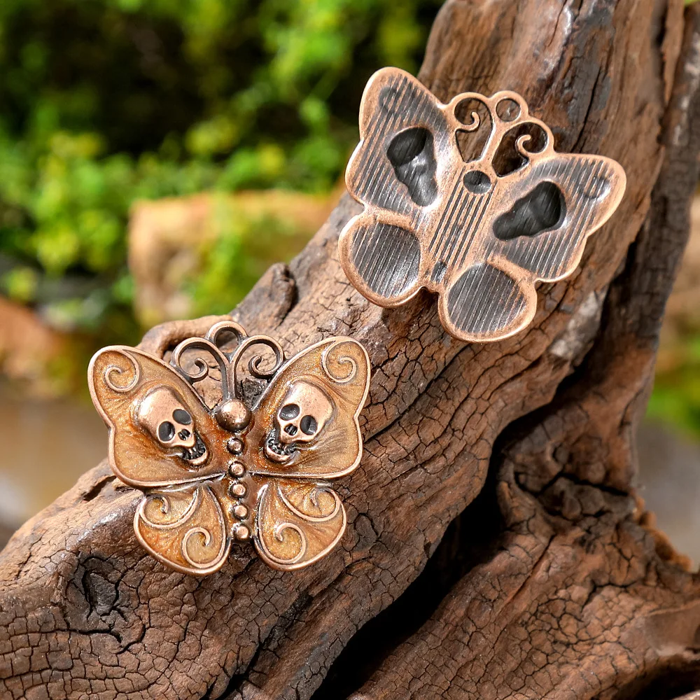 Gothic Skull Butterfly Enameling Pendants for Women Earrings Necklaces Pendants Charms Jewelry Making DIY Jewelry Accessories - Image 5