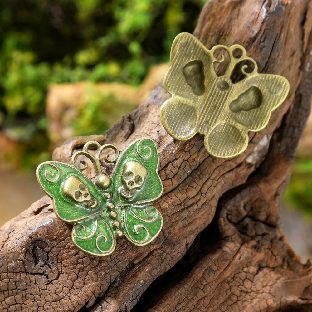 Gothic Skull Butterfly Enameling Pendants for Women Earrings Necklaces Pendants Charms Jewelry Making DIY Jewelry Accessories - Image 3