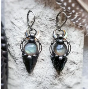 European American Witchcraft Black Arrow Labrador Charm Women's Earrings Girls Gift Wholesale