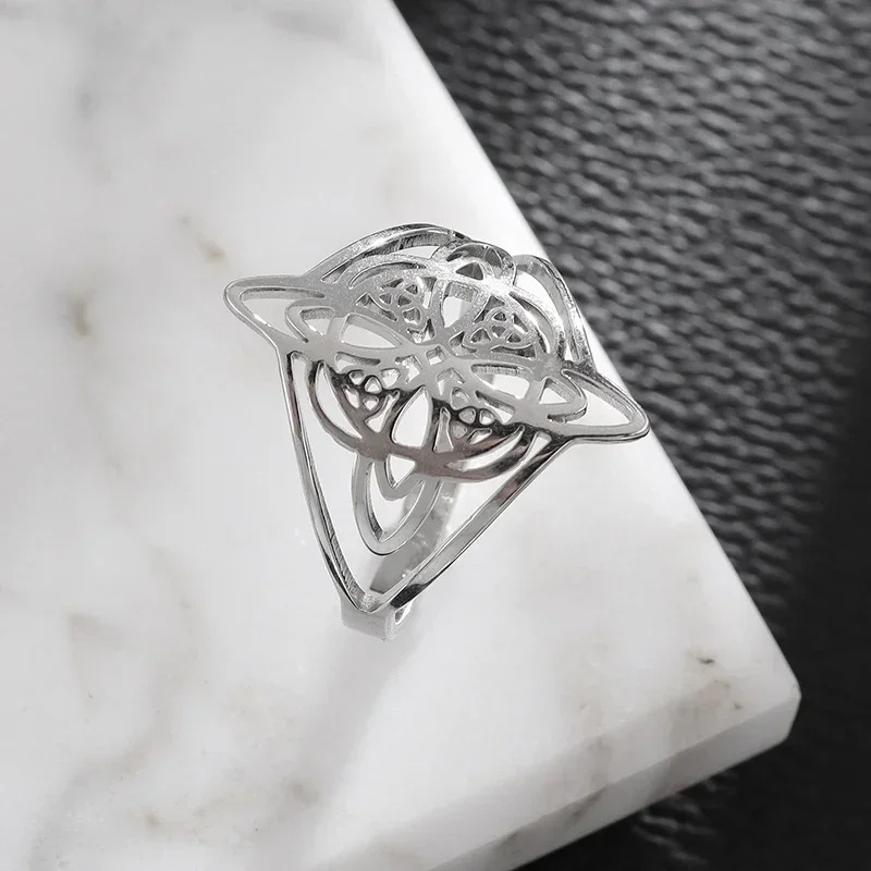 Stainless Steel Witchcraft Witch's Knot Ring Women's Supernatural Magic Lucky Jewelry Gift - Image 6