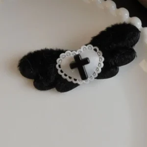 Fashion Aesthetic Y2K Gothic Hairpin Cross Wing Lolita Sweet Cool Hair Clip Headdress Punk Harajuku Bangs Duckbill Women