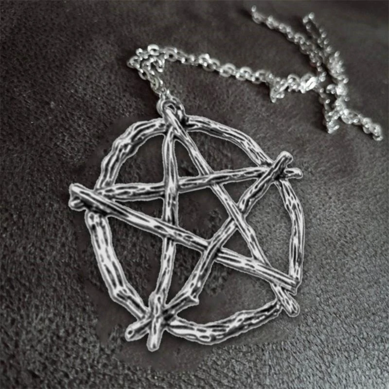 Punk Round Star Necklace Unique Amulet Pendant Clavicle Chain Witchcraft Amulet Choker Jewelry Gift for Women Teen - Image 3