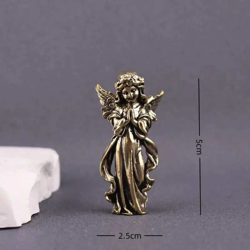 Vintage Angel Witch Insect Animal Statue Brass Metal Figurine Mini Sculpture Desktop Ornament Home Decor Craft Gift - Image 3