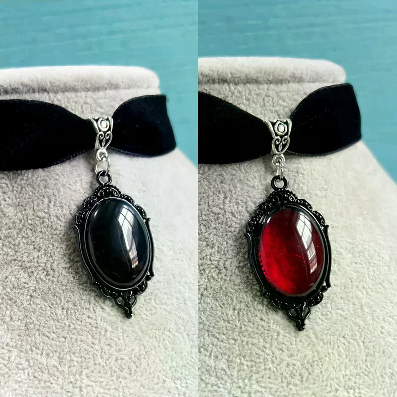 Gothic Vampire Cameo Pendant Choker Velvet Necklace For Women Fashion Witchcraft Jewelry Choker Gifts - Image 4